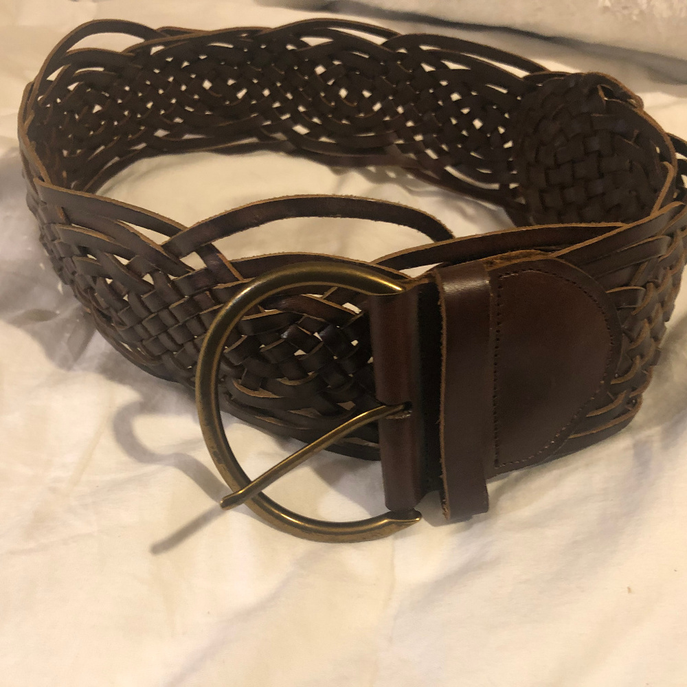Tarnish Dark Brown Woven Belt Genuine Leather